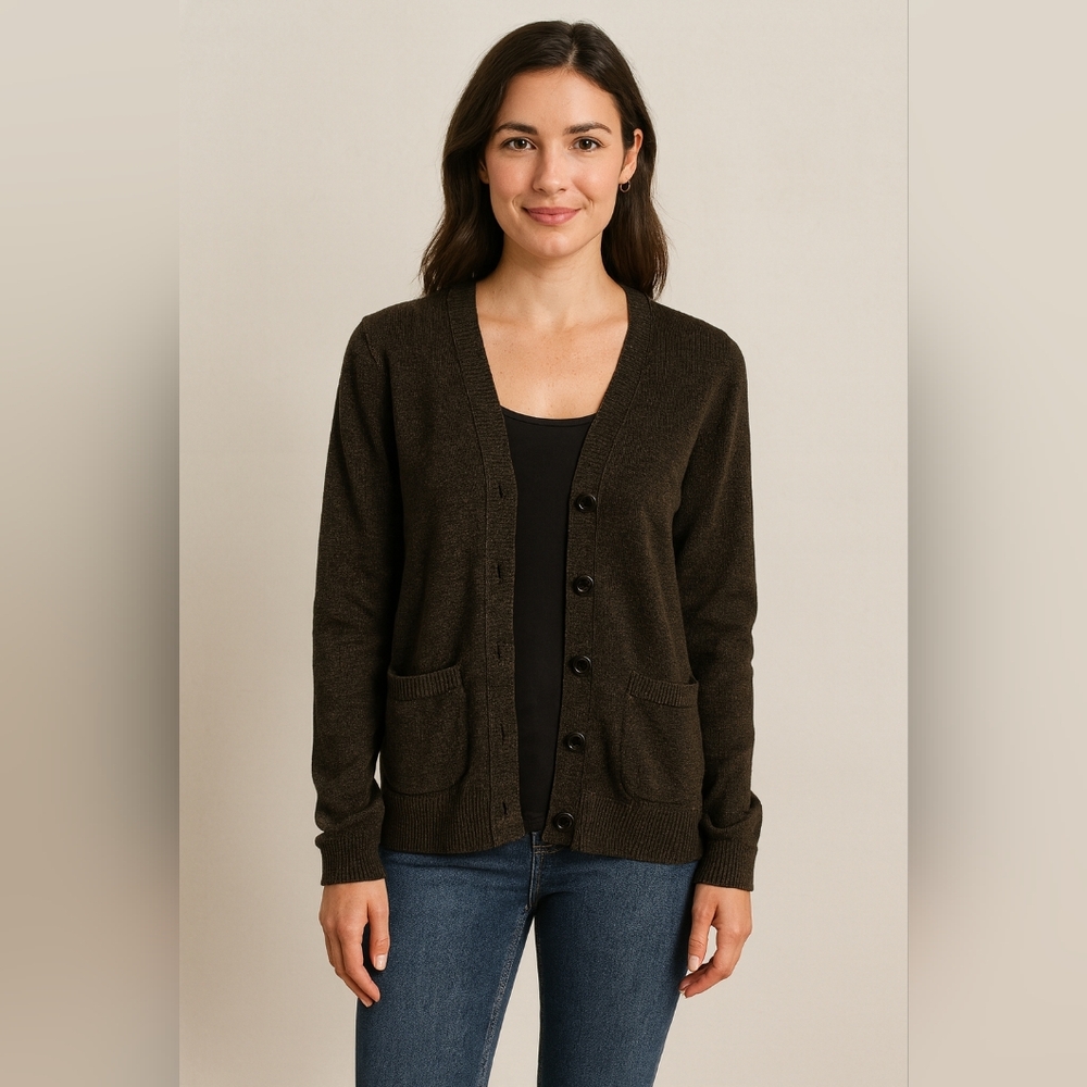 Dark Green Cardigan Sweater